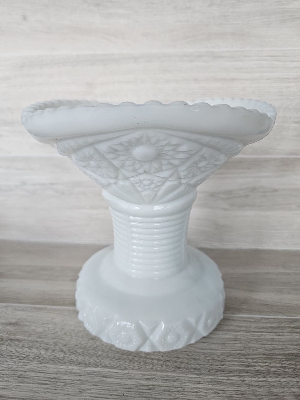 Milk Glass Compote Pedestal Bowl - White